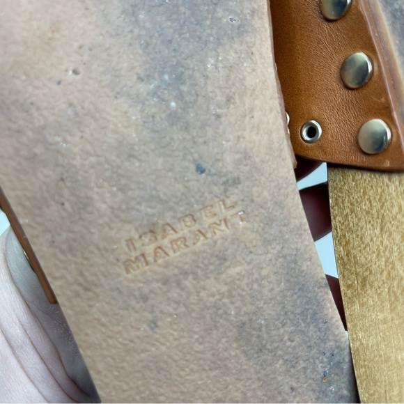 ISABEL MARANT Jaso embellished leather wooden slides sz 36 US 5 - Picture 6 of 12